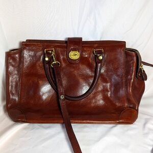 Vintage Brahmin Leather Small Tote Handbag